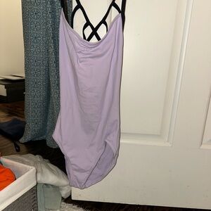 Lavender Ballet Leotard with Black Straps